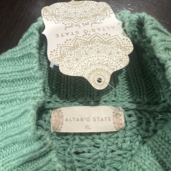 Altar'd State Sage Green Turtleneck Sweater - Picture 3 of 3